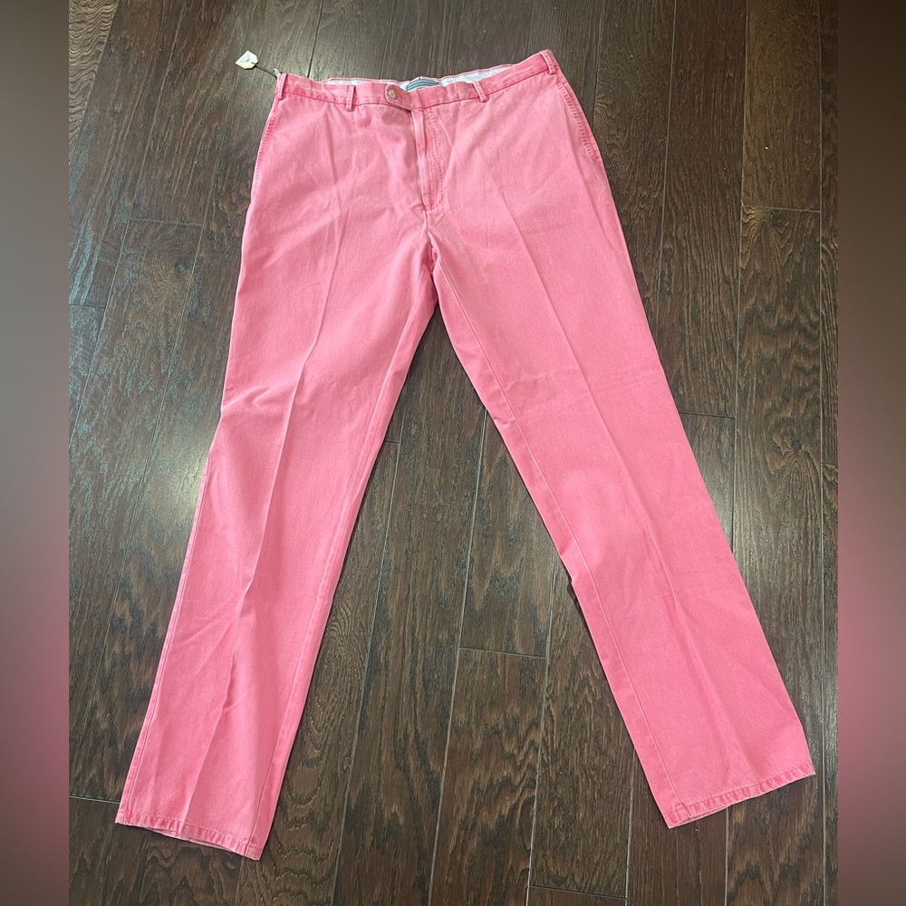 Peter Millar Men Size 40x35  Chino Pants Pima Cotton Casual Pink Khaki  NEW